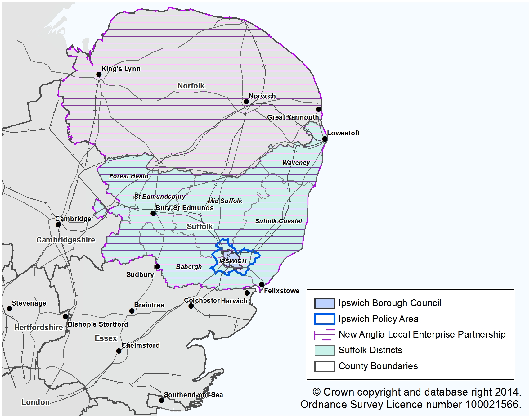 CS   Map 1 Ipswich In Its Sub Regional Context Nov 2014 